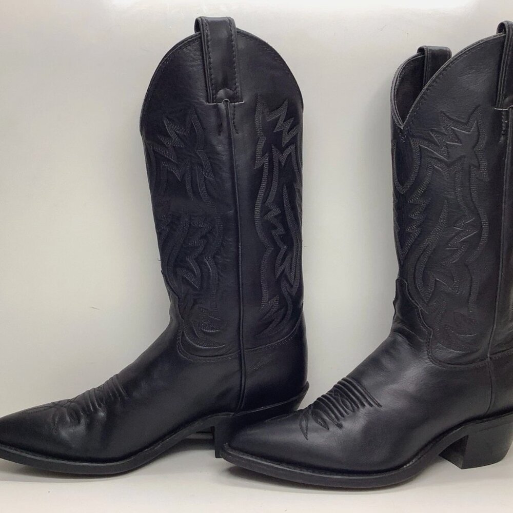 Vintage Justin Classic Black Cowboy Boots